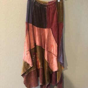 Fun layered long Jayli patchwork Skirt